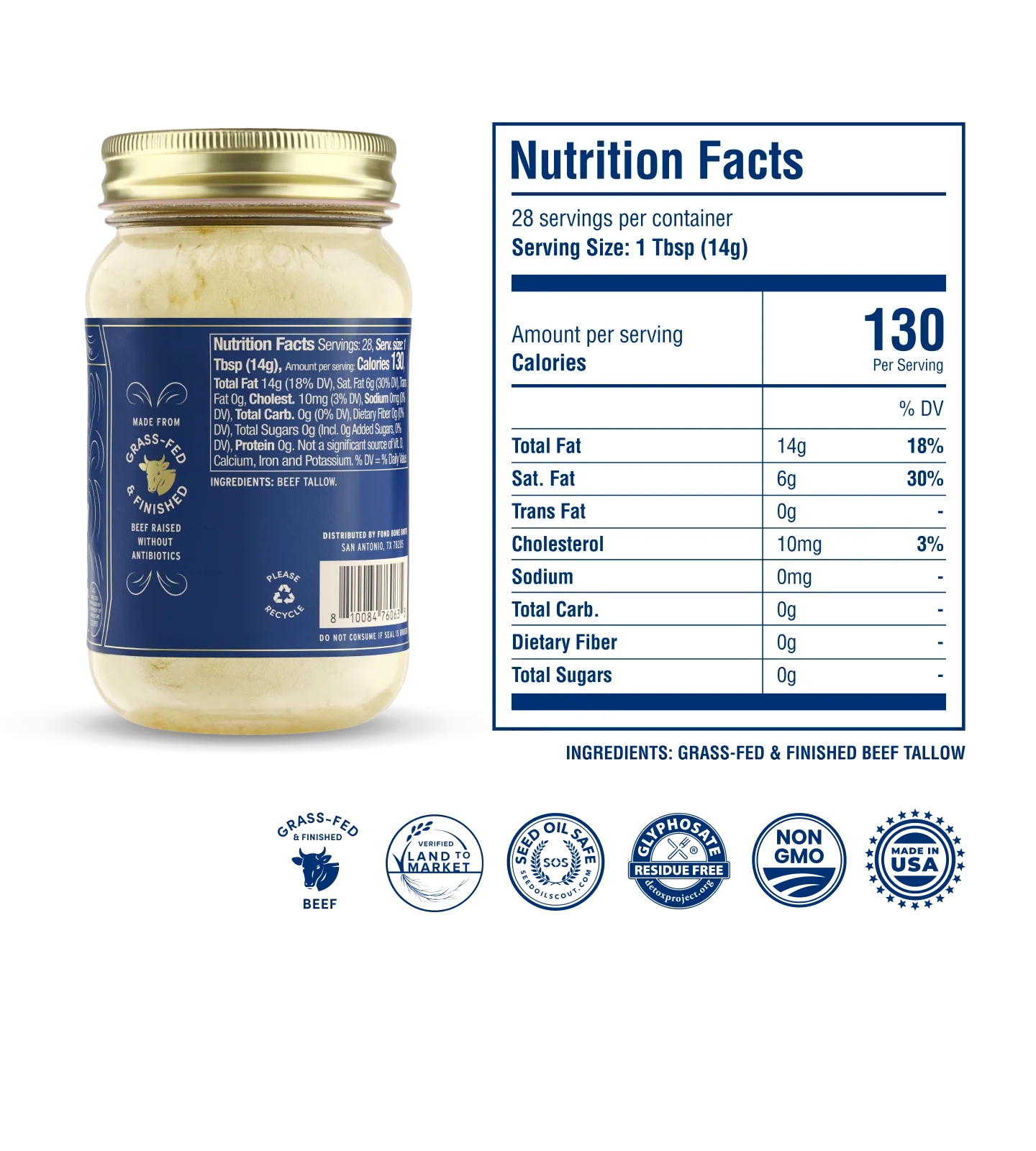 Grass-Fed & Finished Beef Tallow - Pure & Unflavored - Image 3