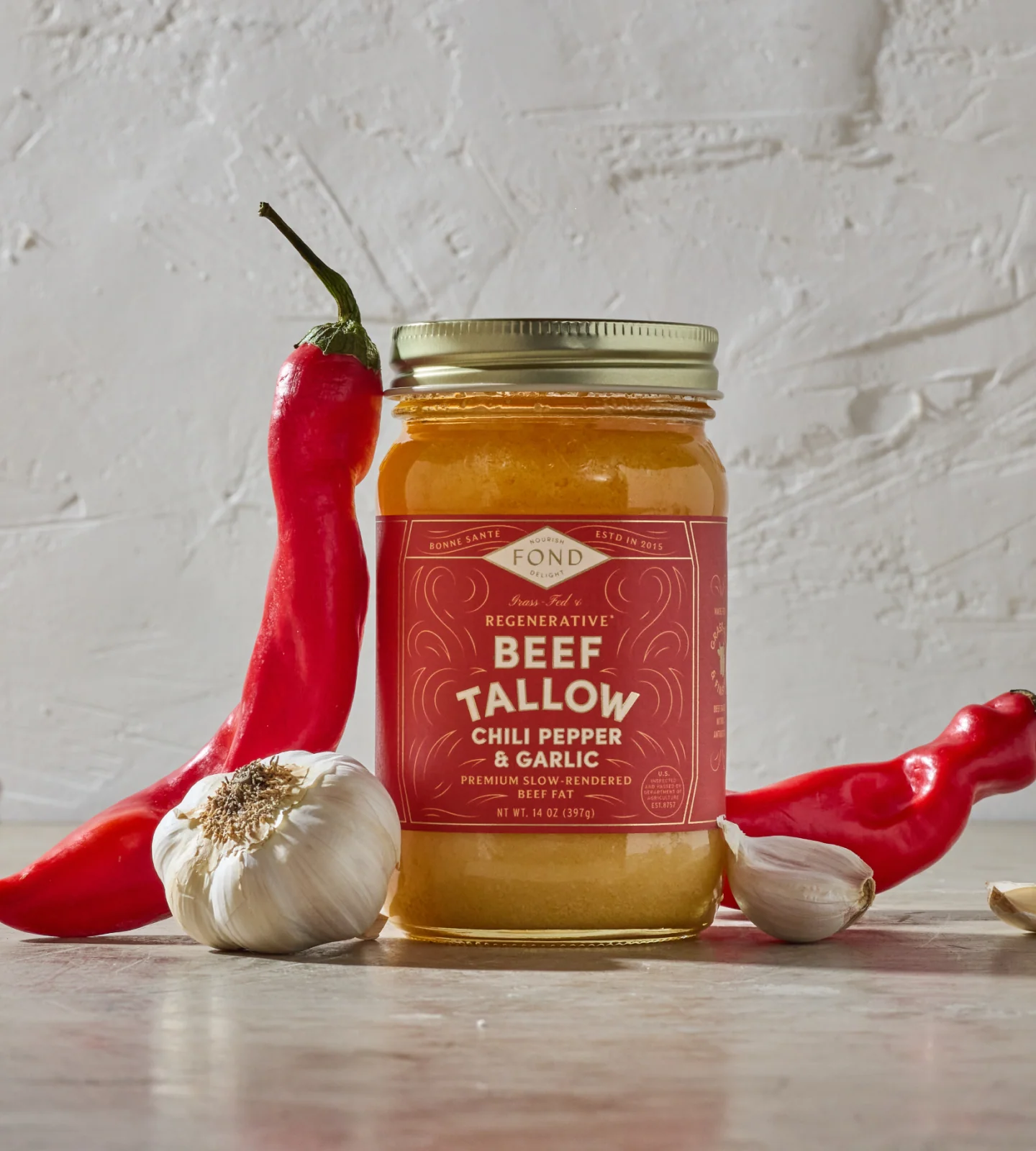 Grass-Fed & Finished Beef Tallow - Chili Pepper & Garlic - Image 4