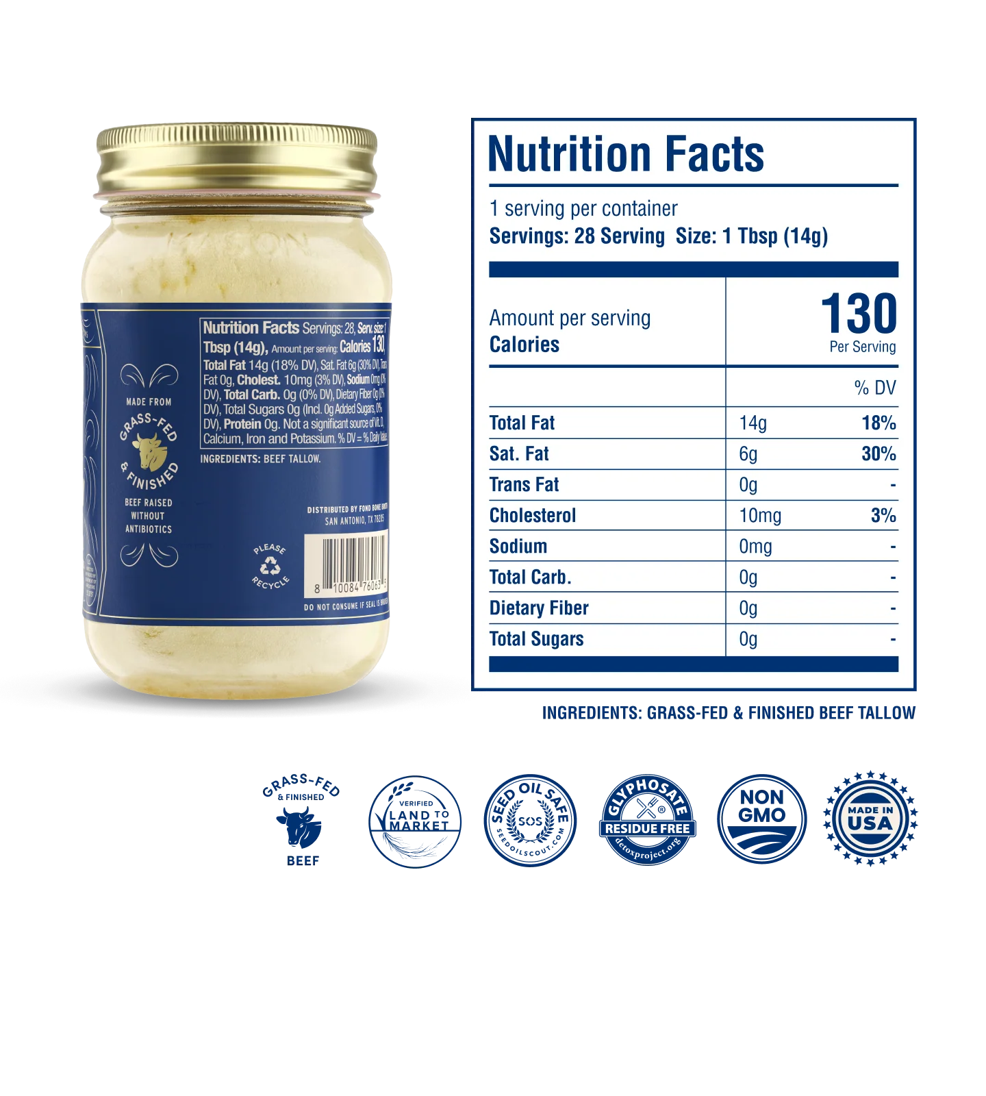 Grass-Fed & Finished Beef Tallow - Pure & Unflavored - Image 3