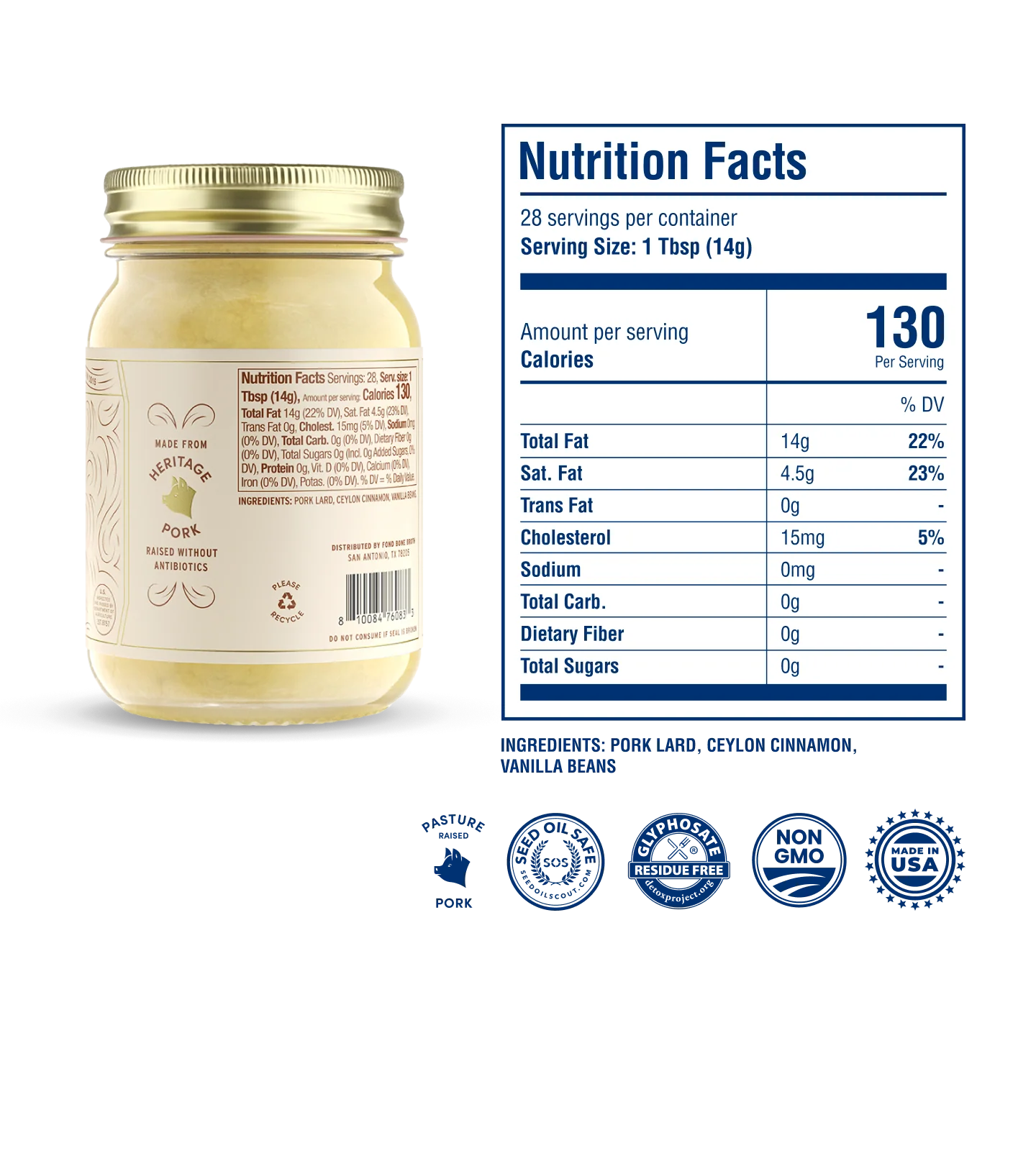 Pork Lard - Cinnamon & Vanilla - Image 3